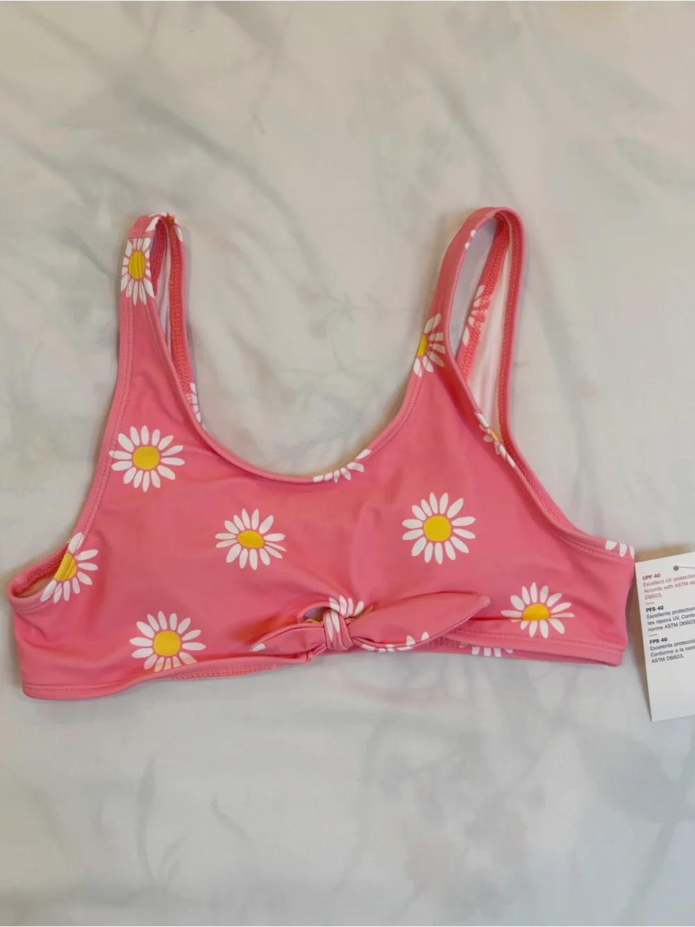 Old Navy Pink Daisy Tie-Front Swim Top